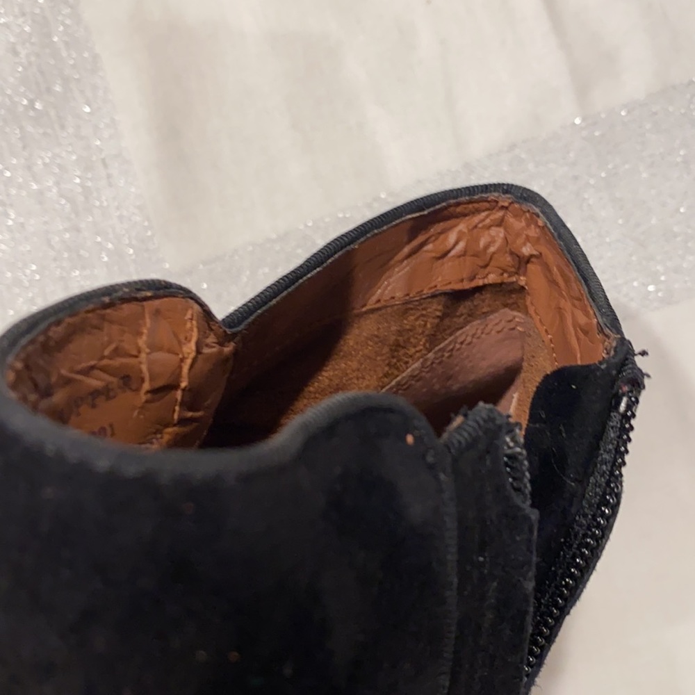 Sam Edelman Black Suede Ankle Side Zip Booties - Picture 8 of 9